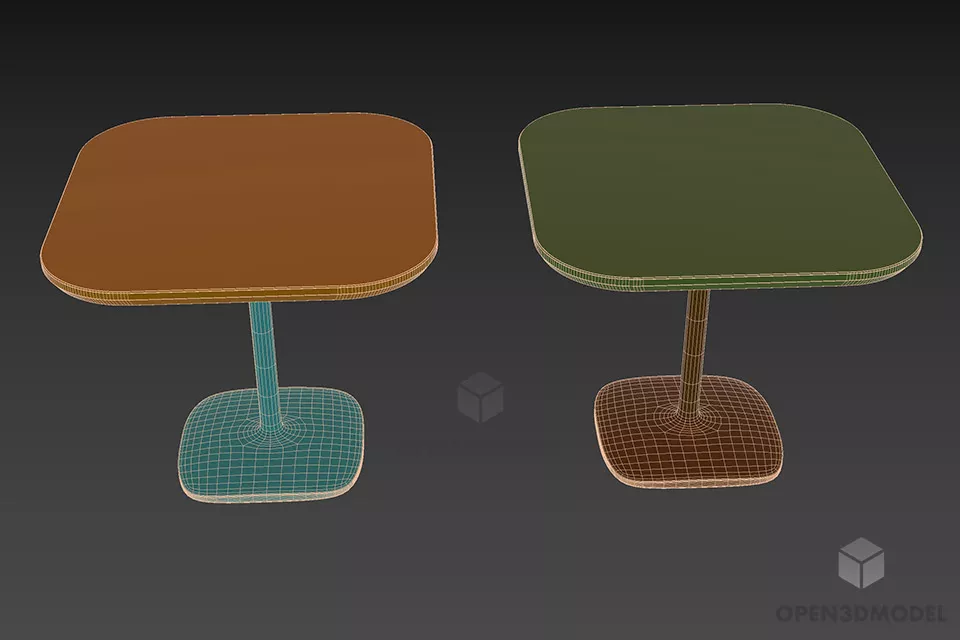 Square Coffee Table With Smooth Bezel 3d model 3