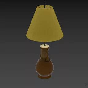 Hotel Vase Shape Table Lamp With Yellow Cone 3d model
