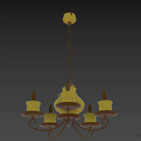 Small Chandelier Brass Arm Bellon 3d model