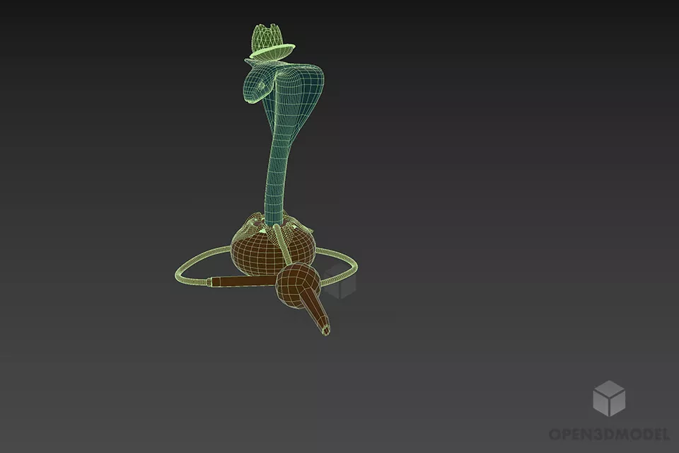 Hookah Snake Shape 3d model 2