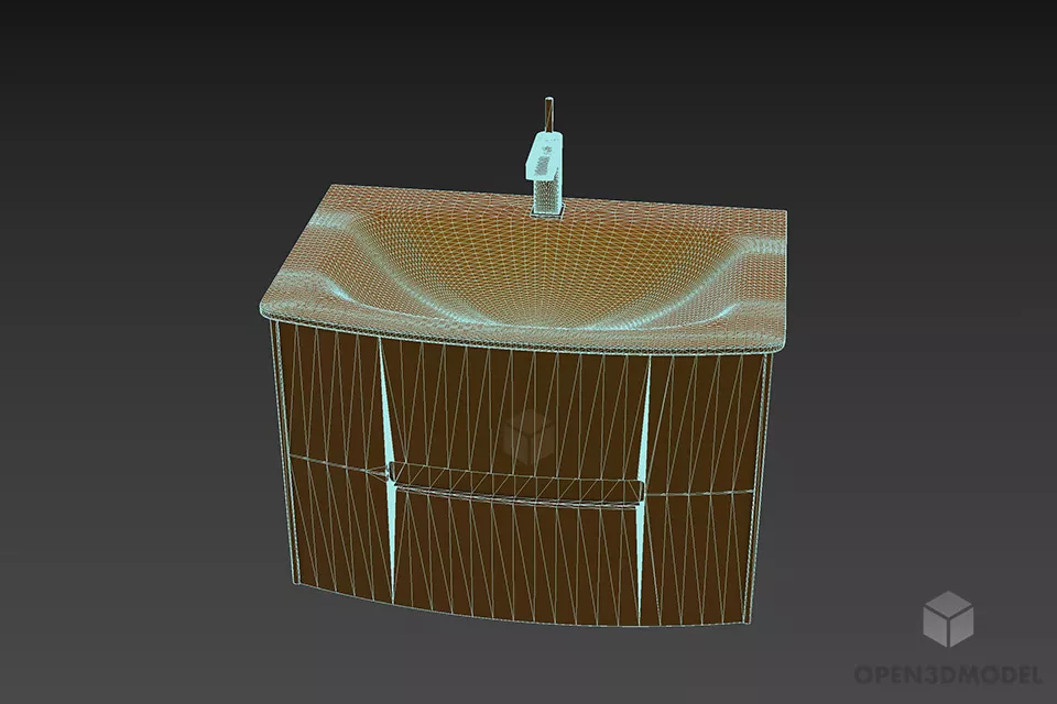 Restaurant Chair With Wooden Curved Back Frame 3d model 3