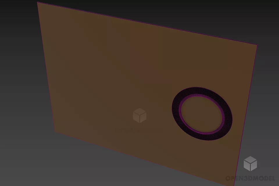 Mirror With Circular Light 3d model 3
