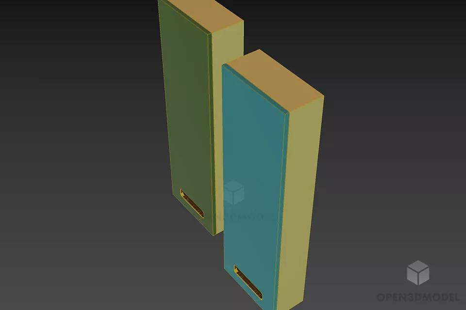 Tall Locker With Hidden Handle 3d model 2