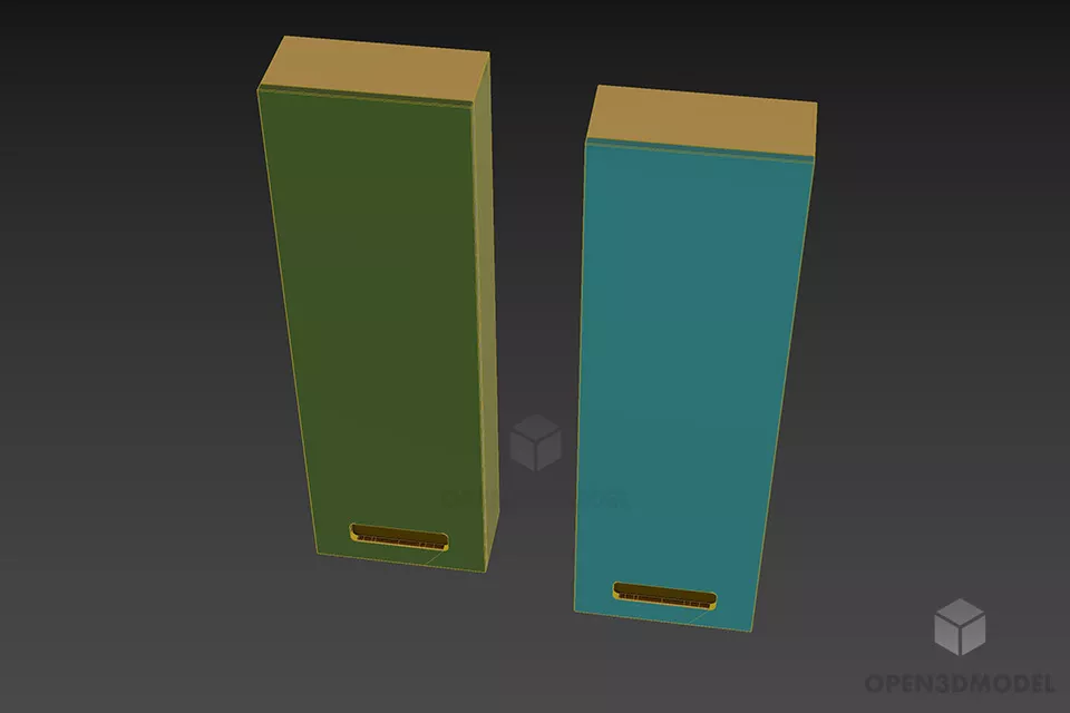 Tall Locker With Hidden Handle 3d model 3