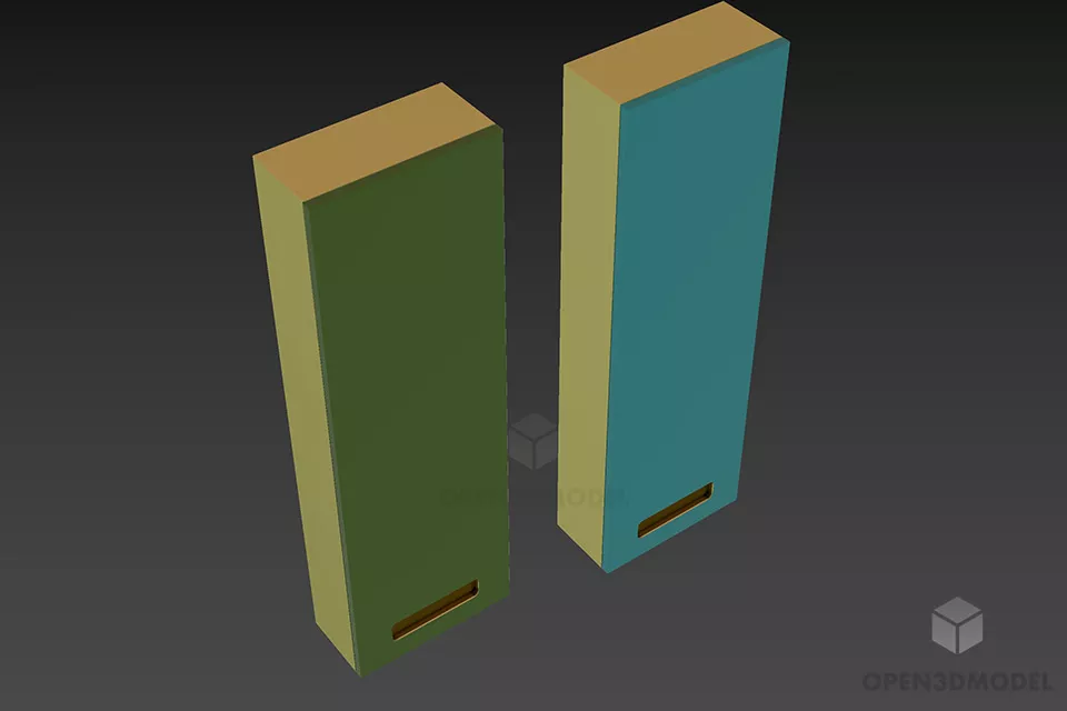 Side Locker Retro Style 3d model