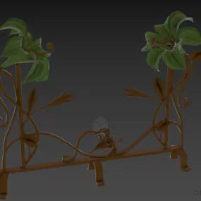 Brass Floral Plant Decorative 3d model
