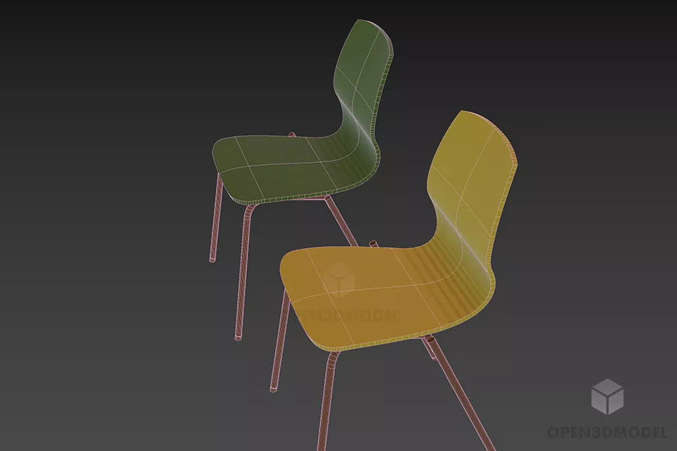 Coffee Chair Bene Mezzo 3d model 2