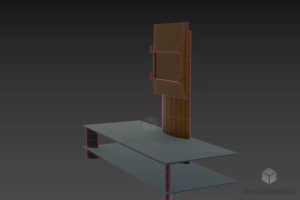 Rack Tv Stand On Glass Table 3d model 2