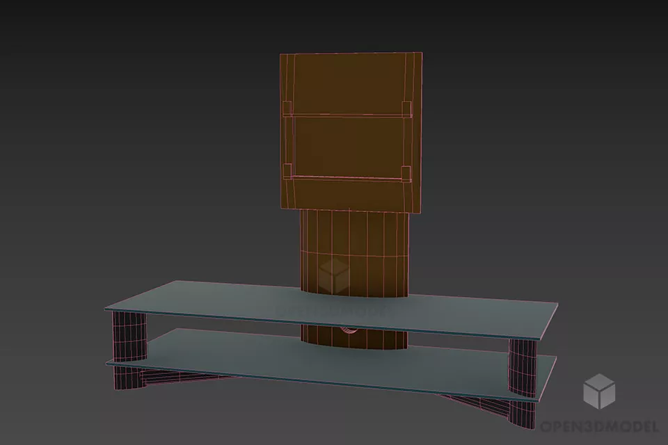 Rack Tv Stand On Glass Table 3d model 3