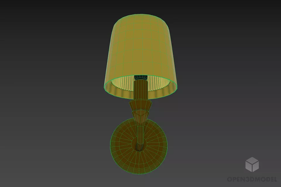 Elegant Sconce Lamp Brass Mounted 3d model 3