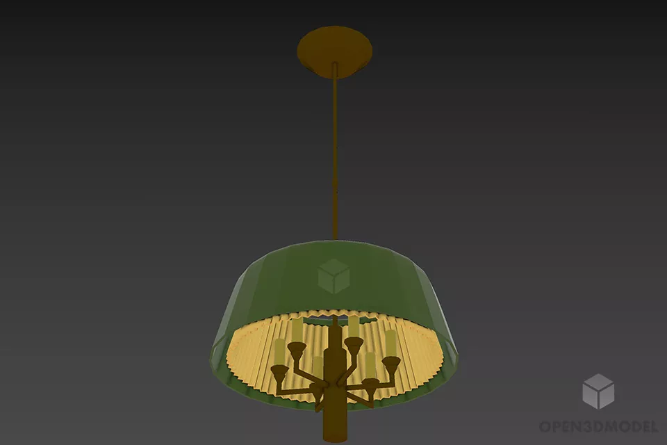 Modern Square Lamp With Glass Fiber Effects 3d model