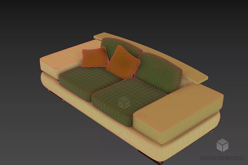 Modern Sofa Flat Upholstery 3d model 2