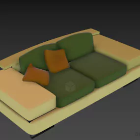Modern Sofa Flat Upholstery 3d model