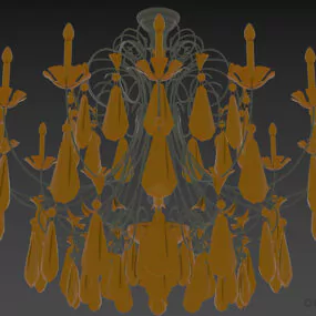 Decorative Chandelier Glass Diamond Shade 3d model