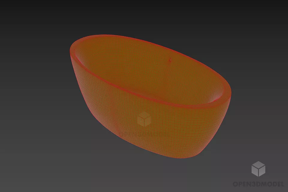 Simple Bathtub Senzo 3d model 2