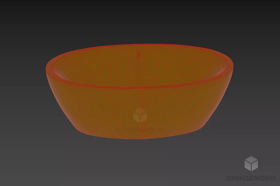 Simple Bathtub Senzo 3d model 3