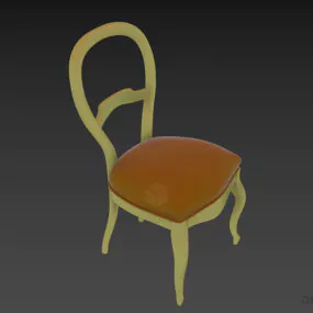 Restaurant Chair Retro Style, Wood Chair 3d model