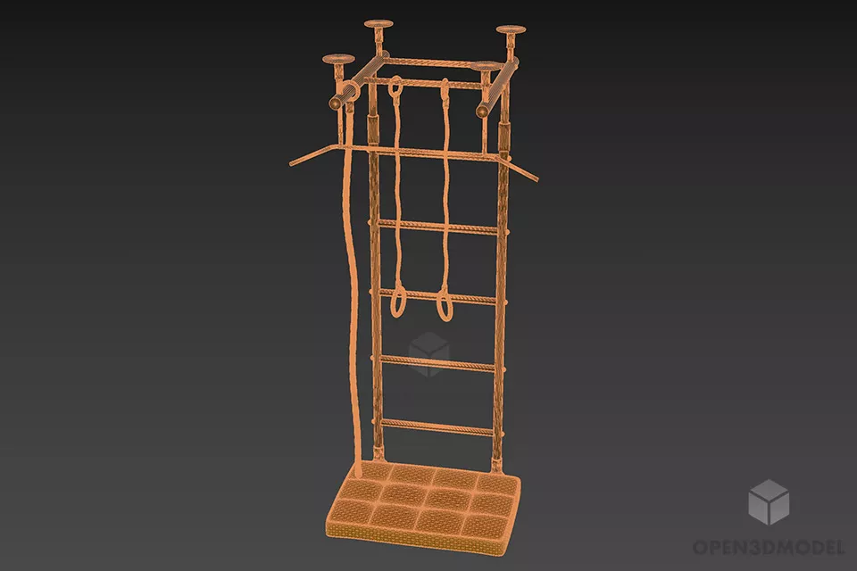 Fitness Iron Wall Bars 3d model 3