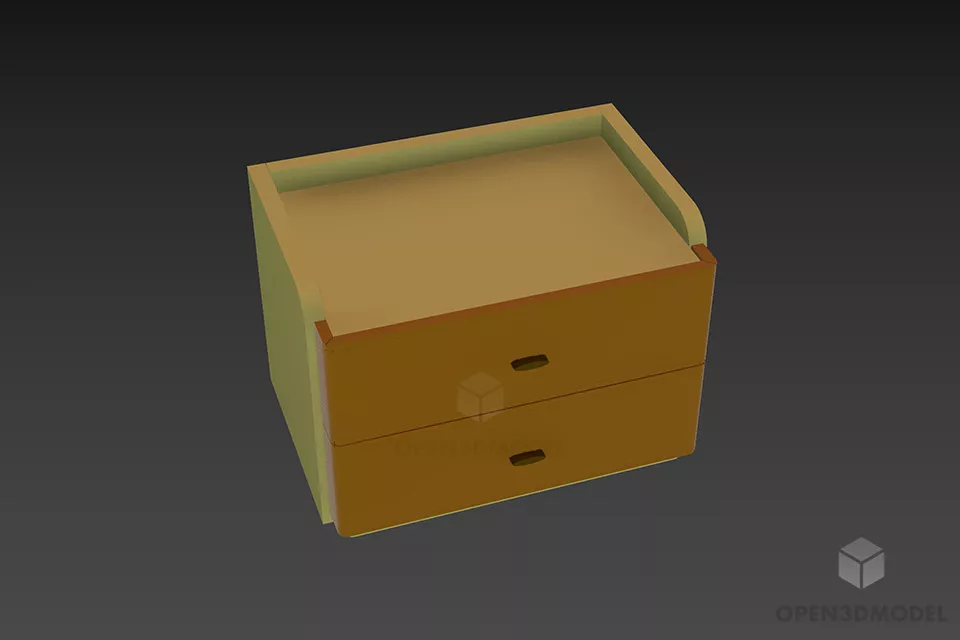 Antique Coffee Table Rectangle Shape 3d model