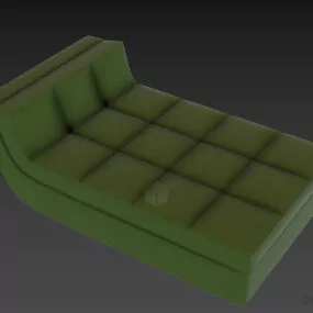Curved Upholstery Sofa Daybed 3d model