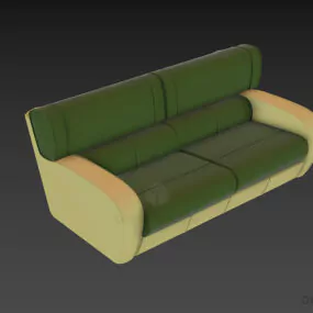 Upholstered Solid Leather Sofa Essen 3d model