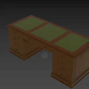 Wooden Work Table Intagli 3d model