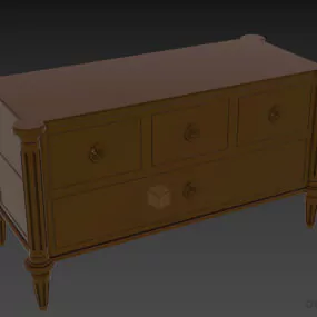 Side Locker Retro Style 3d model