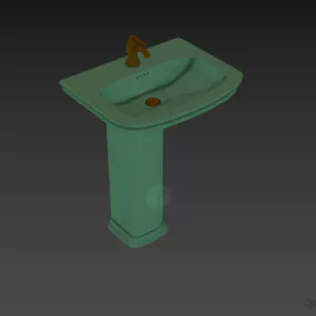 Boutique Ceramic Sink With Leg 3d model