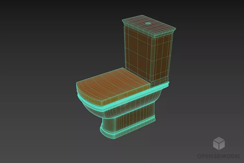 Standard Lavatory Toilet Furniture 3d model 2