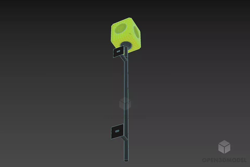 Sconce Lamp On Vertical Bar 3d model 2