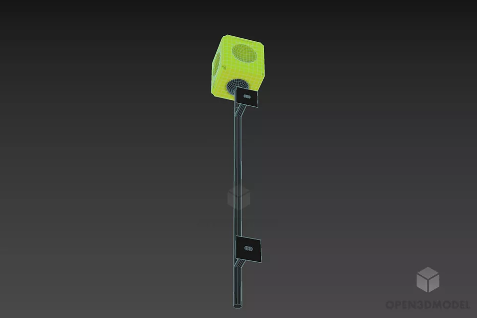 Sconce Lamp On Vertical Bar 3d model 3
