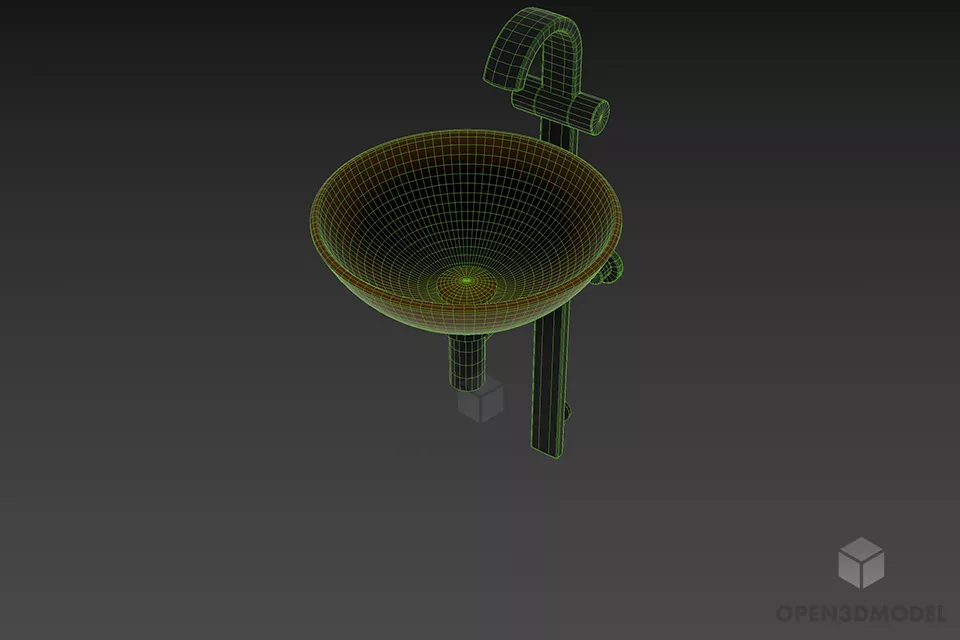Bathroom Sink Without Stand 3d model 2
