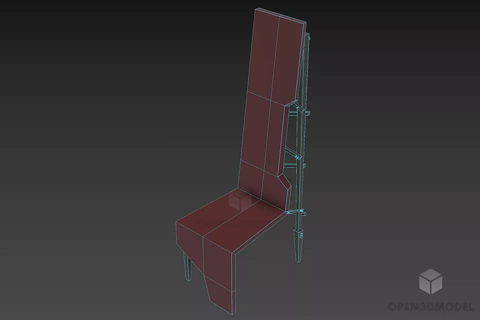 Flat Throne Chair Conceptual 3d model 2