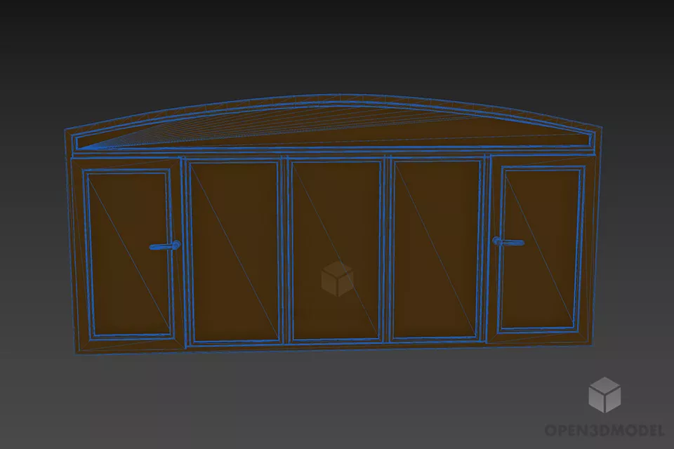 Glass Aluminum Window Door System 3d model 3