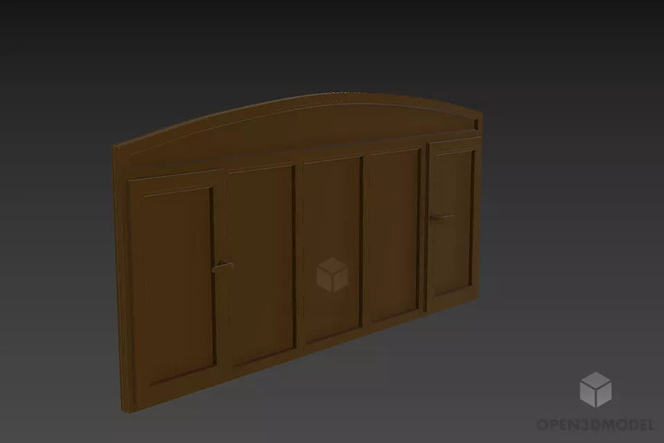 Window Carved Frame Antique Style 3d model