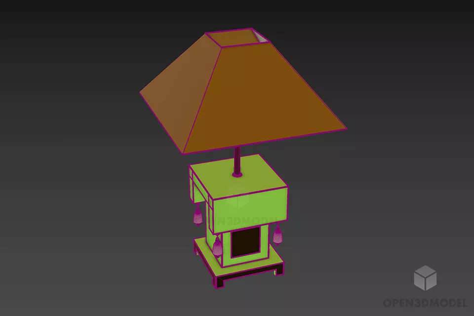 Retro Hotel Table Lamp Colombos 3d model 2