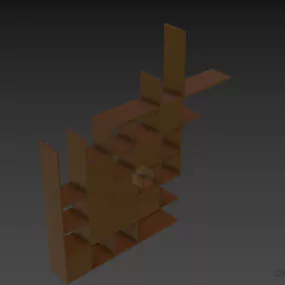Wall Mounted Shelf Fish Shape 3d model