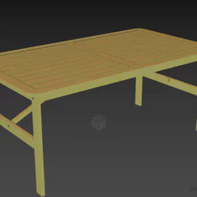 Coffee Table Wood Bars Top 3d model