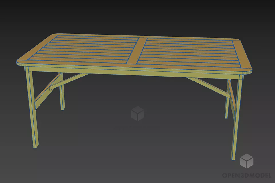 Coffee Table Wood Bars Top 3d model 3