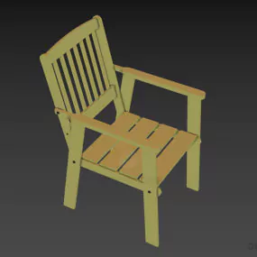 Country Armchair Pine Wood Pallet Seat 3d model