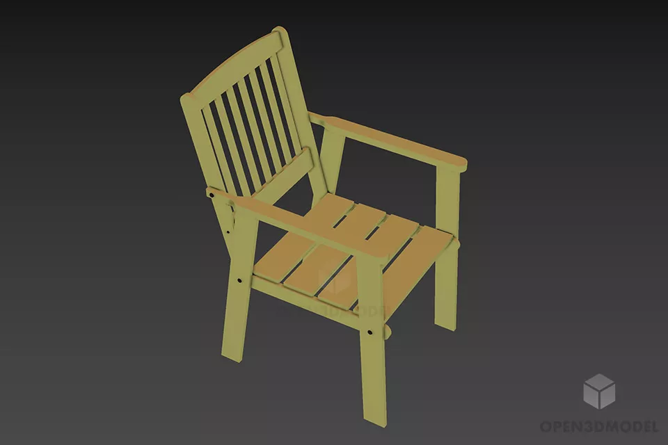 Modernism Chair With Curved Shape 3d model