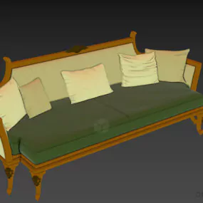 Luxury Boutique Sofa With Pillow 3d model