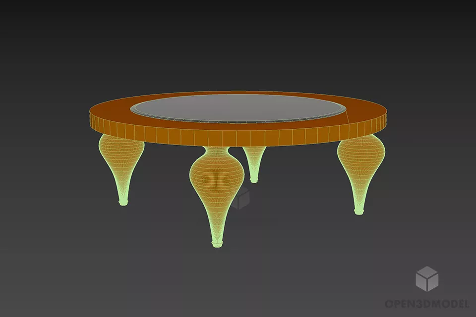 Boutique Glass Coffee Table Barri 3d model 2