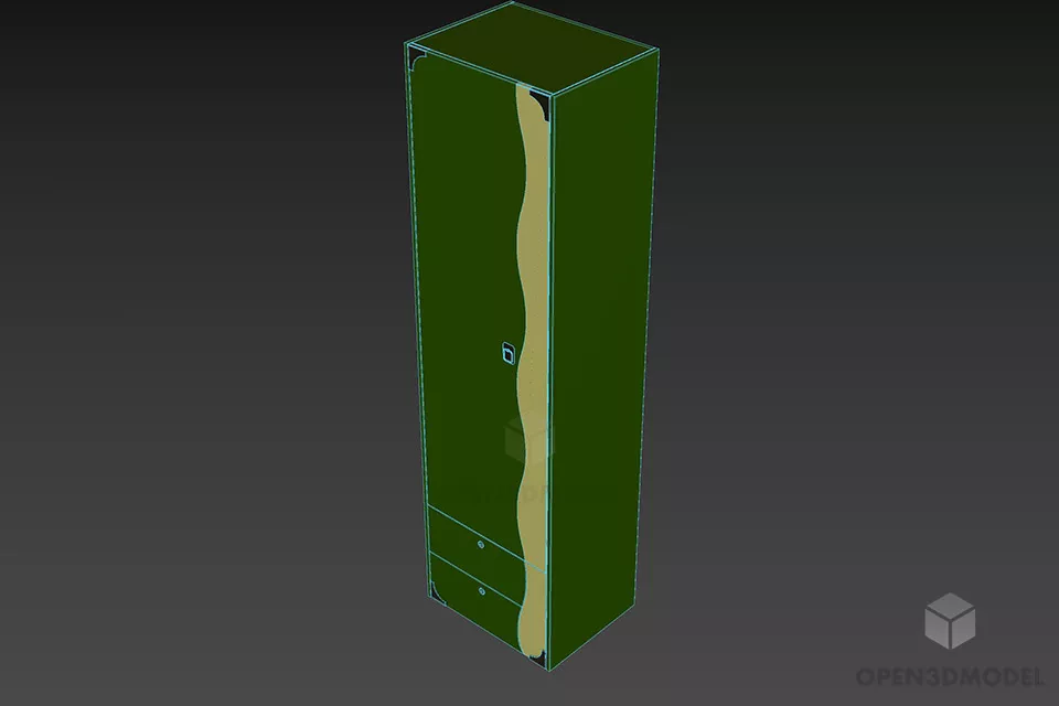 Tall Locker Mdf Material 3d model 2