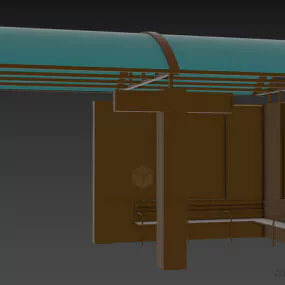 Stop Bus Station Steel Structure 3d model