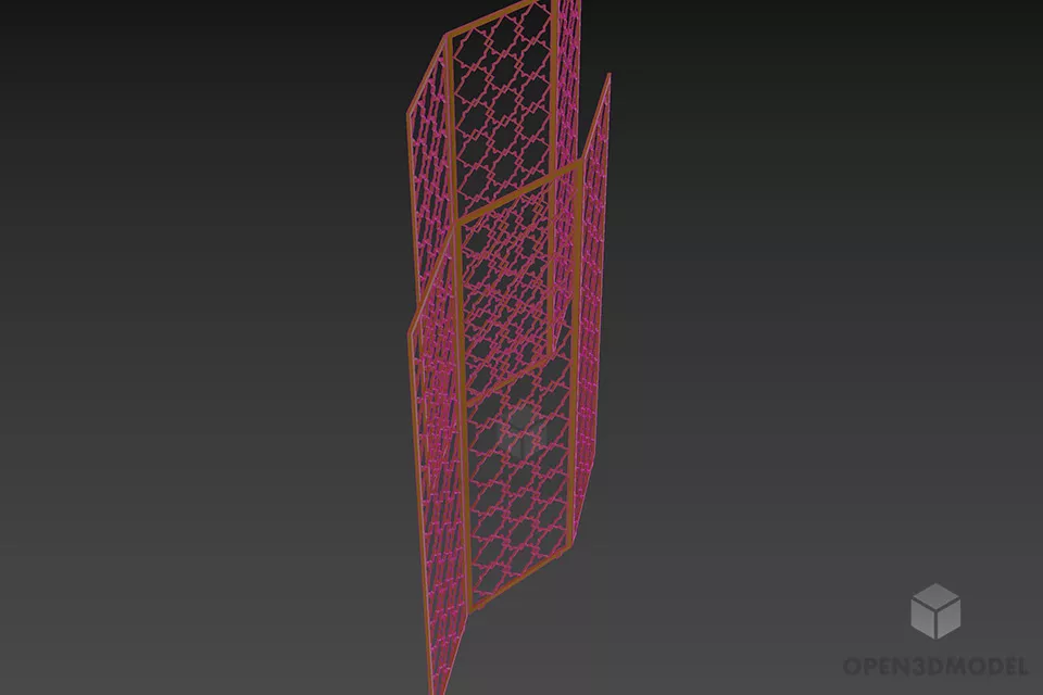 Steel Pattern Screen 3d model 2