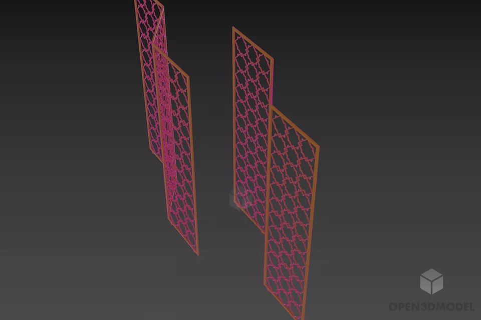 Steel Pattern Screen 3d model 3