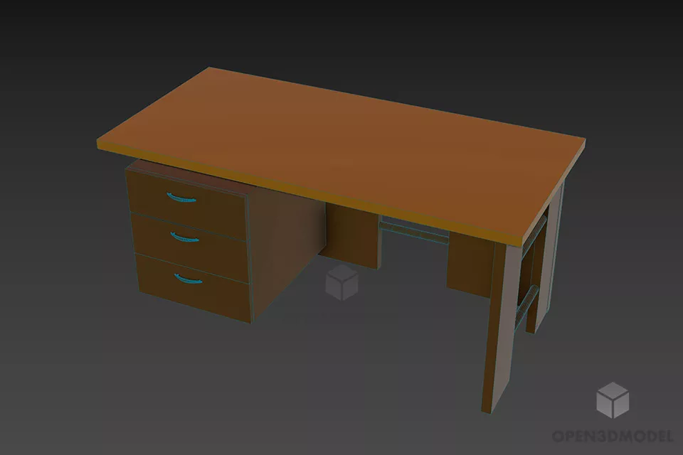 Office Table Desk For Work 3d model 3