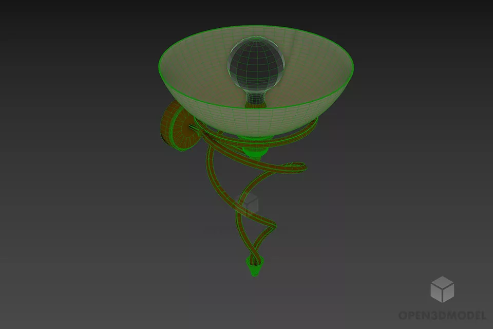 Iron Sconce Lamp Globo 3d model 2