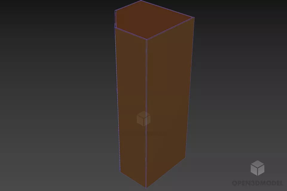 Corner Wardrobe Walnut Material 3d model 2